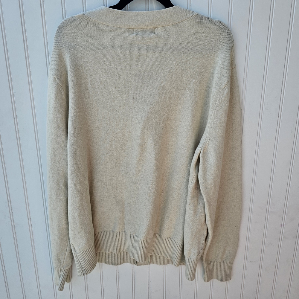 NEW Goodfellow & Co Men's V-neck Cream Cardigan Sweater XL - Picture 4 of 5